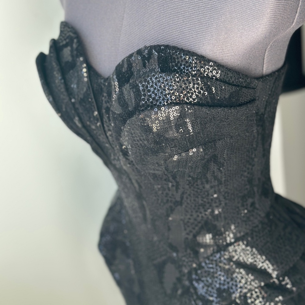 Y2K Snake Print Sequin Mini Party Dress